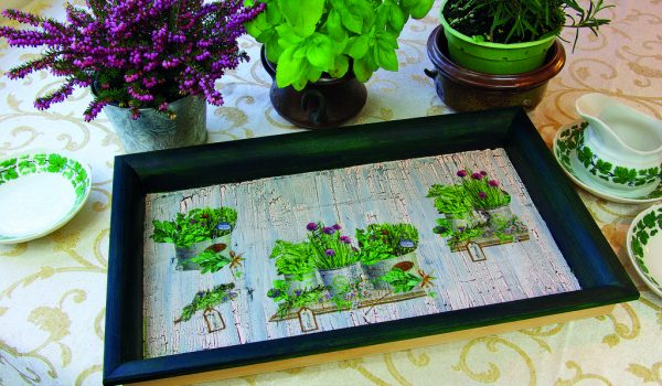 Krakelování a decoupage – dekorovaný podnos