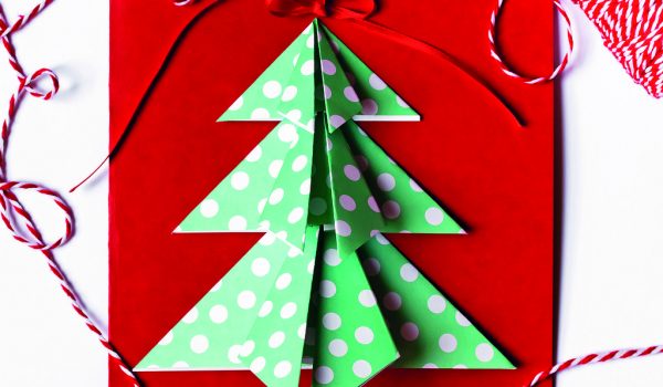 Přání s origami stromečkem