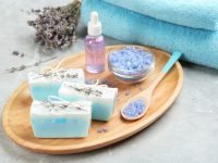Dvoubarevné mýdlo s levandulí